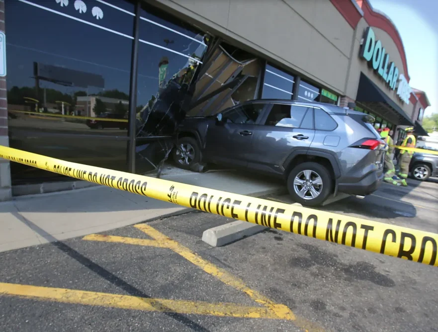 Insurance Claim adjustor for car crashed into dollar store