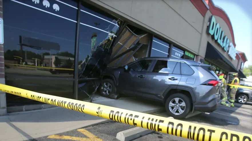 Insurance Claim adjustor for car crashed into dollar store